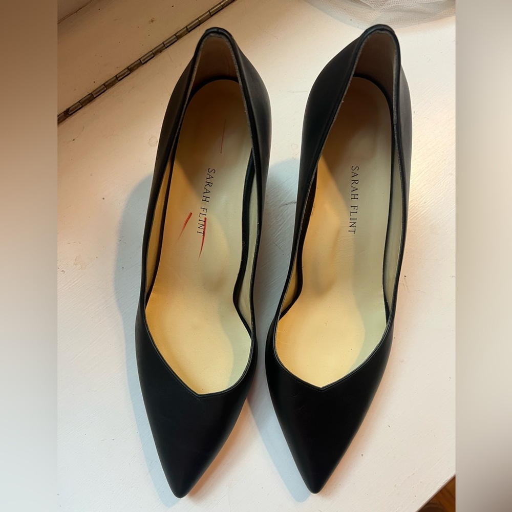 Sarah Flint Perfect Kitten Pump 50 Black Leather 42.5 - Picture 11 of 11